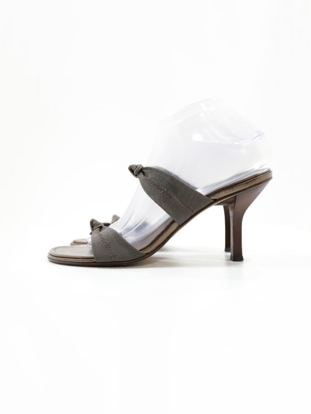 Donald J. Pliner Brown Mesh Dainty 3" Stiletto Heel Sandals - 8.5